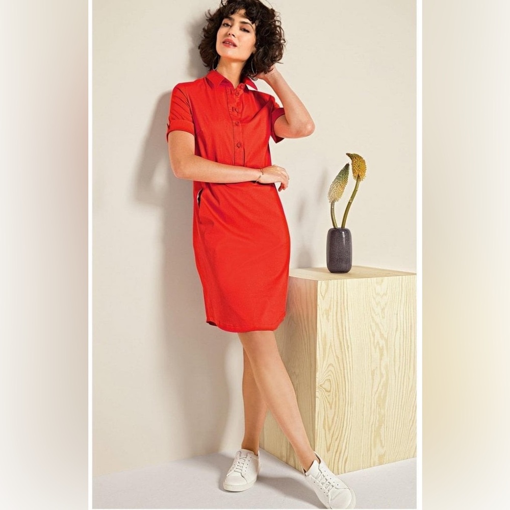 Bianca Orange Shirtdress Size 8
